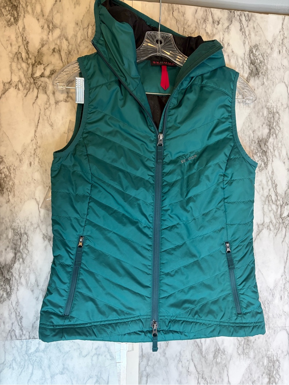 Skhoop Quilted green Hooded Vest for Women size S